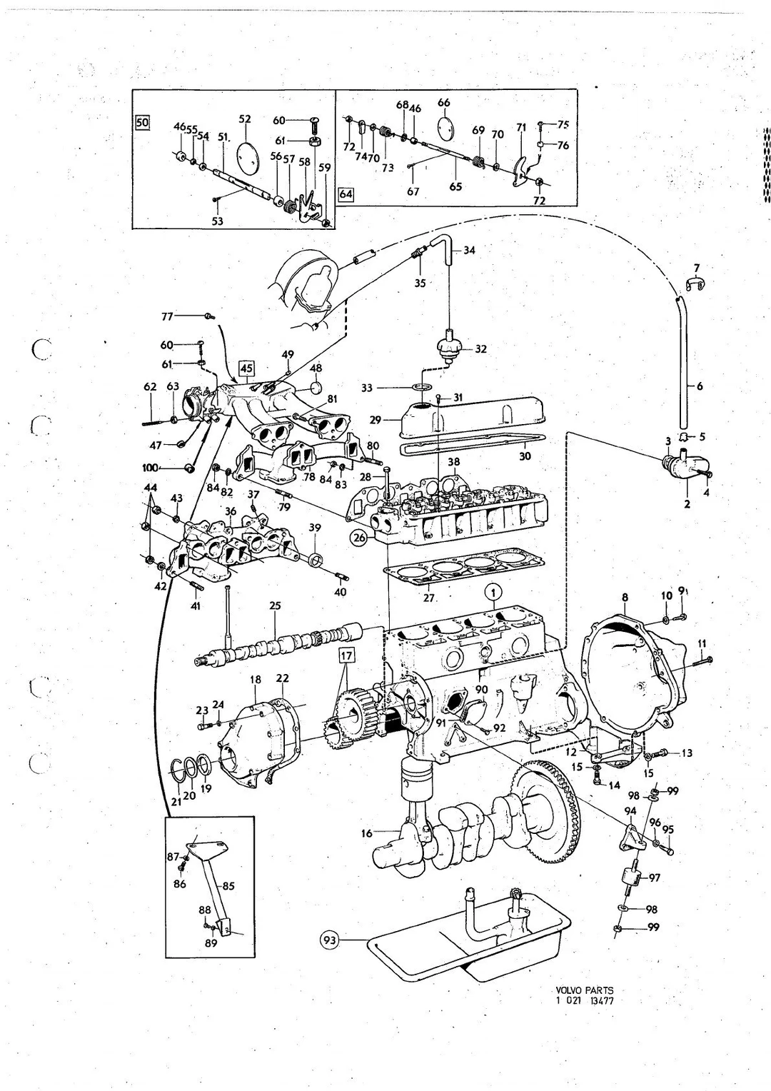 Motor med monterings-detaljer