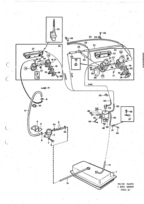 Fuel system, carburetter engine, B20B