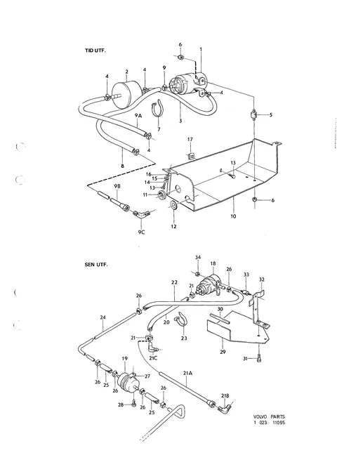 Fuel pump, fuel filter, installation components B30E - F CH - 102949