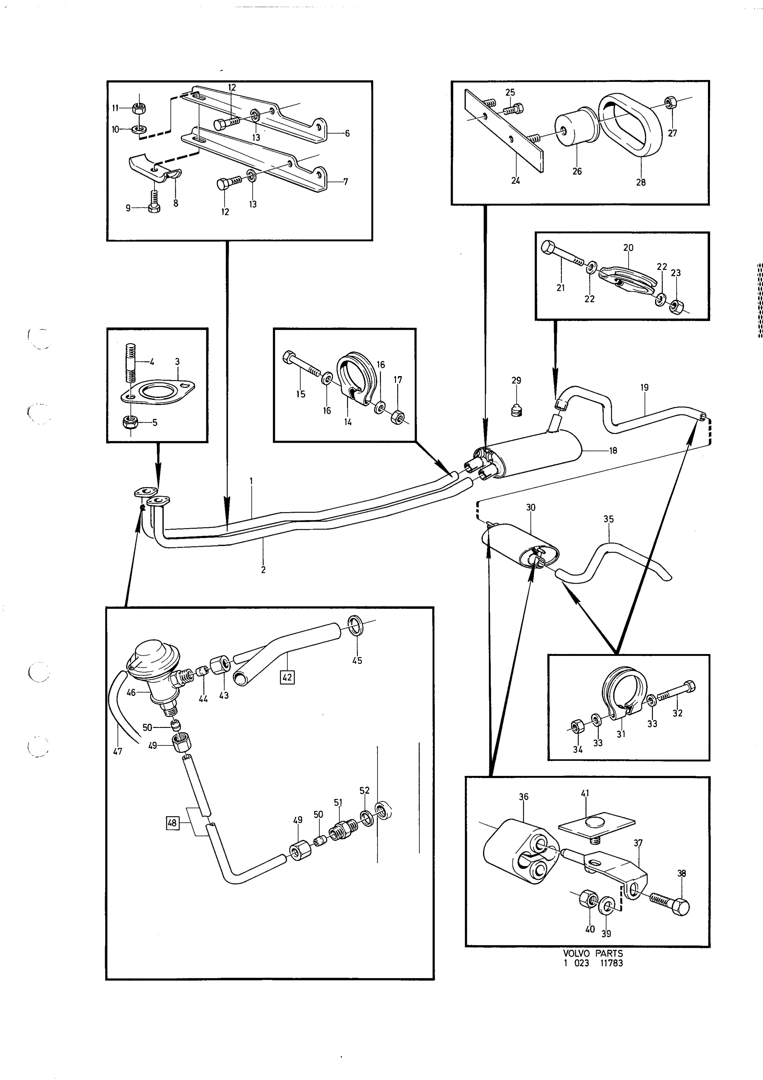 Avgassystem, avgasåterledning, B30E - F CH 102950-132566