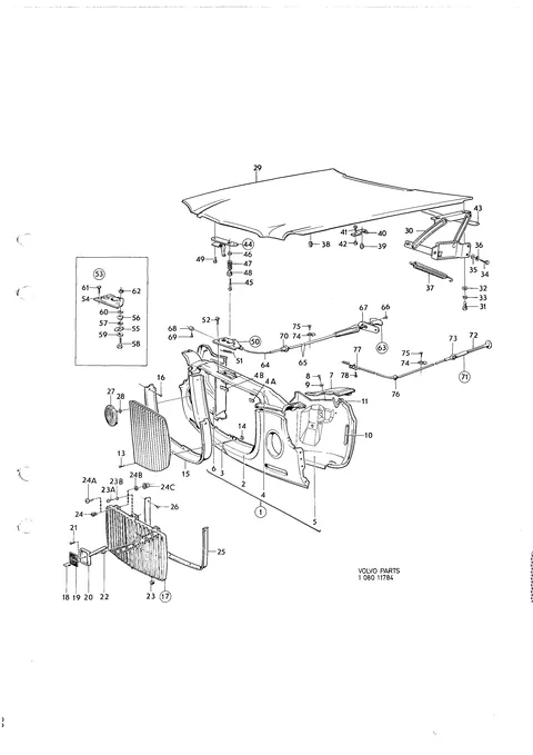 Front section, bonnet, bonnet lock