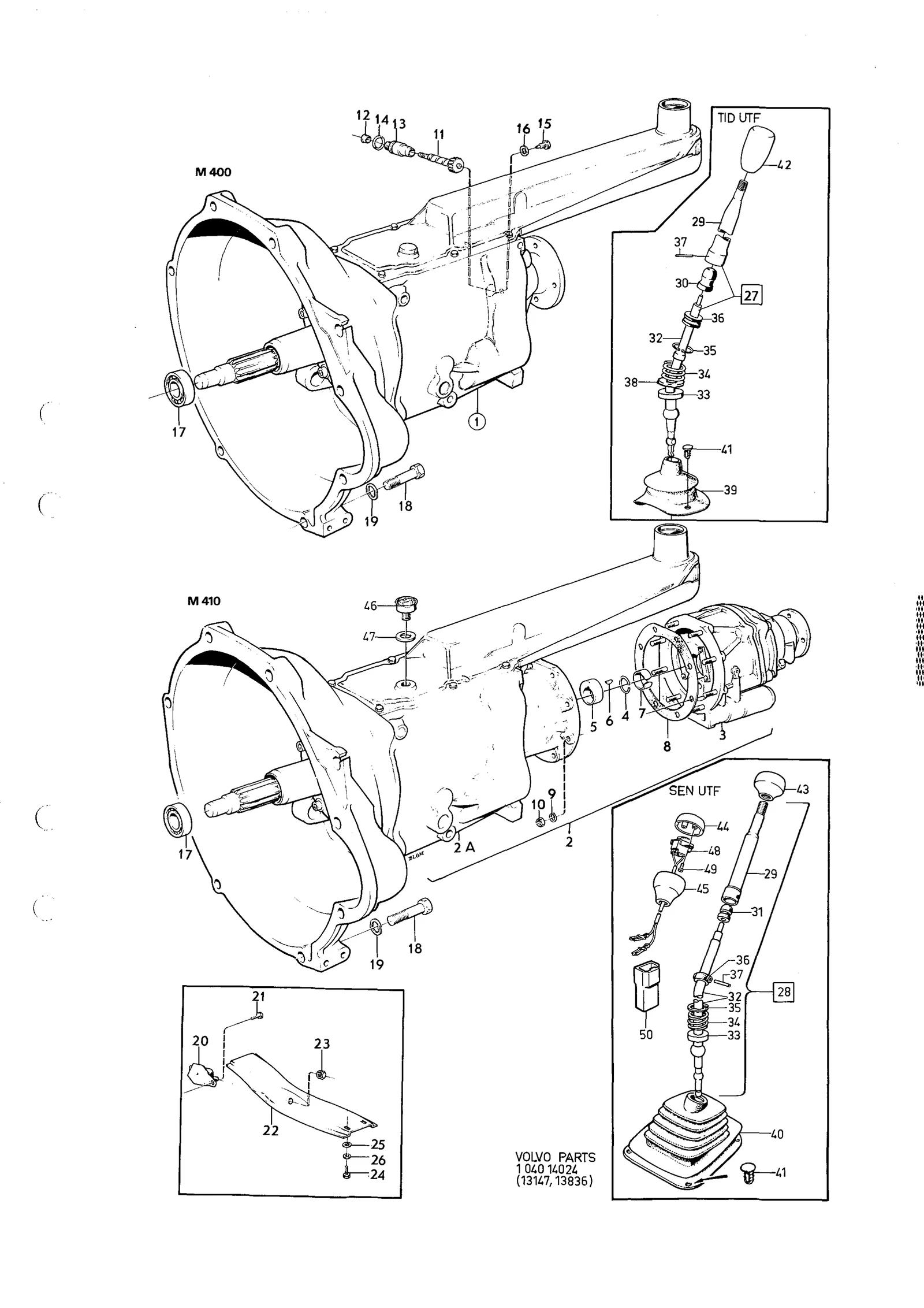 Växellåda,ALT.2,23) Upphängning,reglage M400,M410, GV
