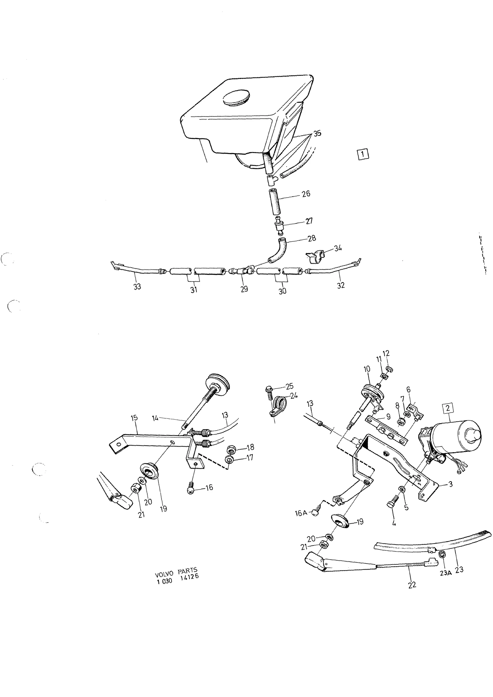 Strålkastartorkare, spolardetaljer CH 102950-