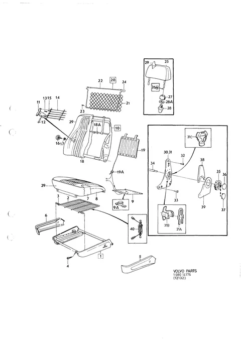 Front seats, CH 102950-132566.