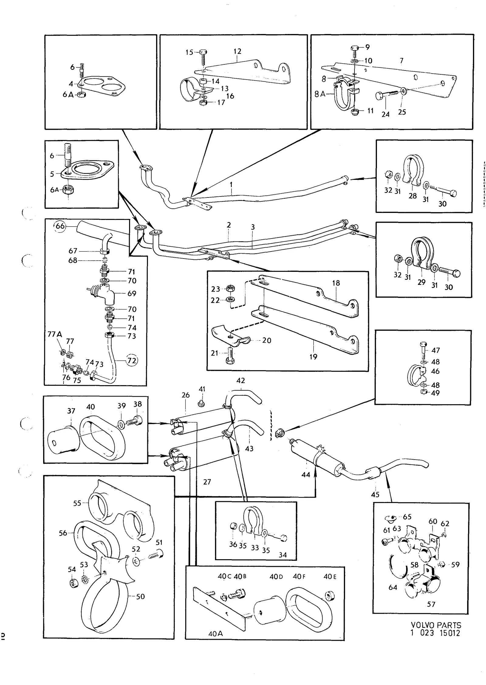 Avgassystem, avgasåterledning, B30, B30A. B30E - F CH - 102949