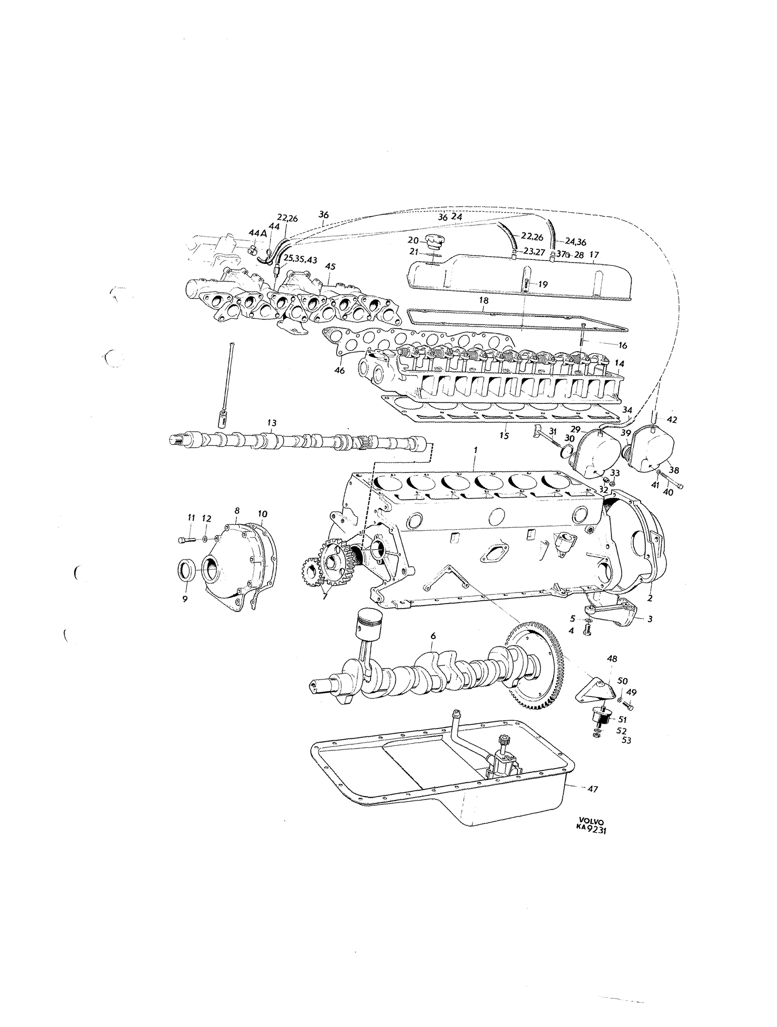 Motor med monterings-detaljer
