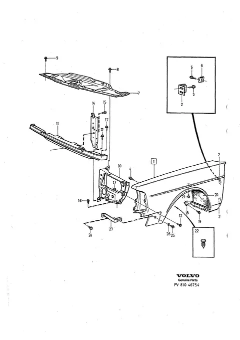 Front mudguard and front panel