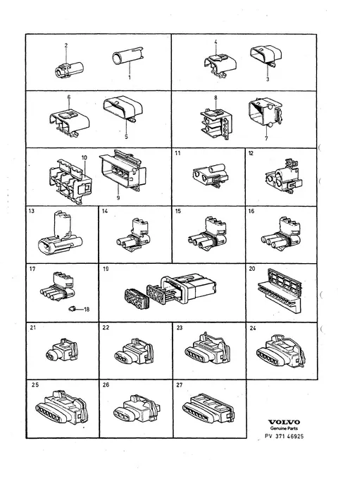 Rubber grommets, holders, clamps, screws, washers