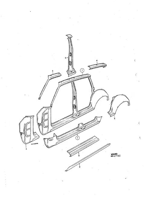 Repair parts, body side