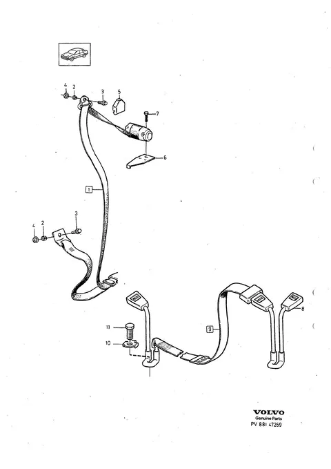 Seat belt rear