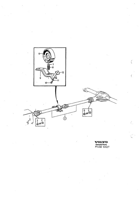 Propeller shaft centre bearing and mounting