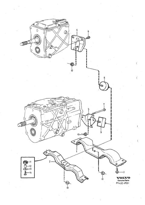 Växellådsupphängning · M45, M47, 4CYL