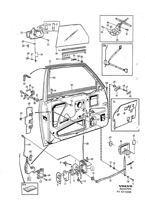 Door parts rear door