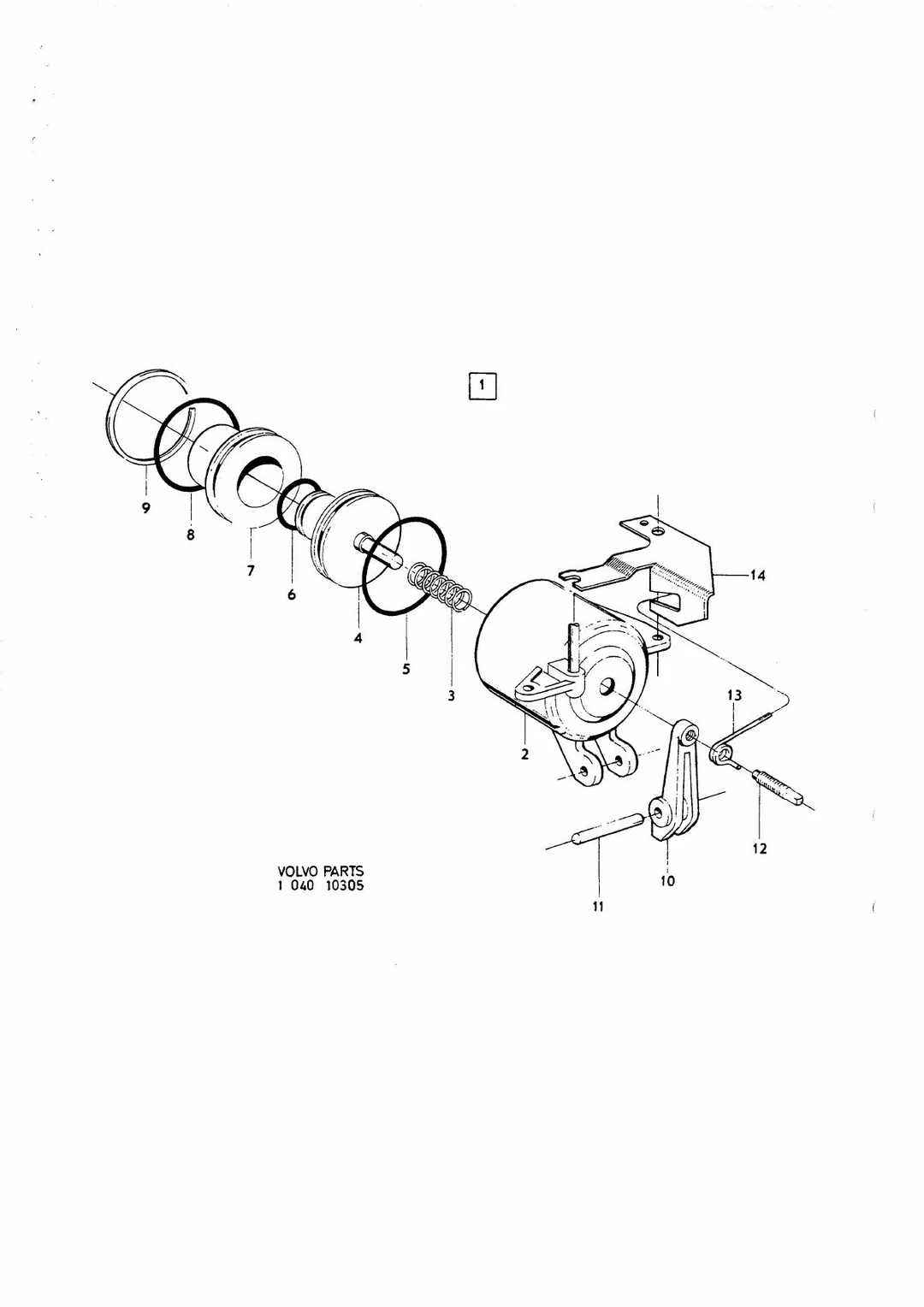 Automatisches getriebe regler steuerzylinder, vorn til Volvo 240/260 1975-1978