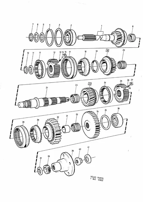 Växellåda ingående axel huvudaxel · 240-260 Series -1978 M50