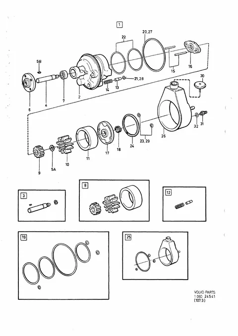 Pumpe, Ölbehälter · A: 1266007, B: 1206514, C: 464540 – A: 1266007, B: 1206514, C: 464540