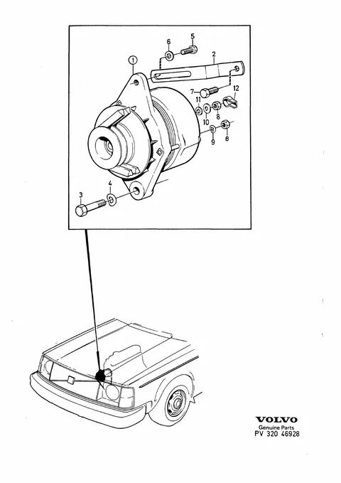 Lichtmaschine mit aufhängungsteilen