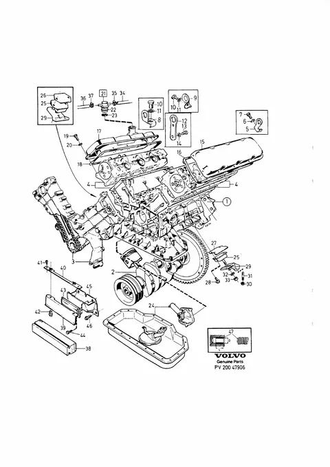 Motor mit einbauteilen