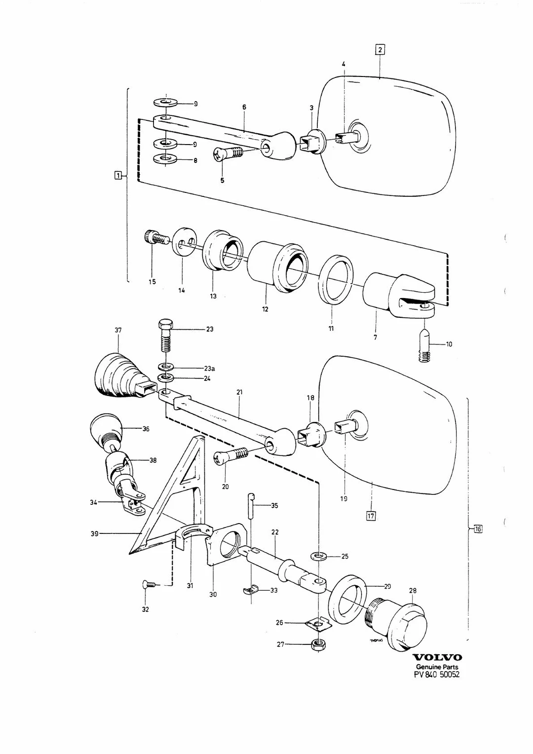 Utvendig speil, manuell til Volvo 240/260 1975-1978