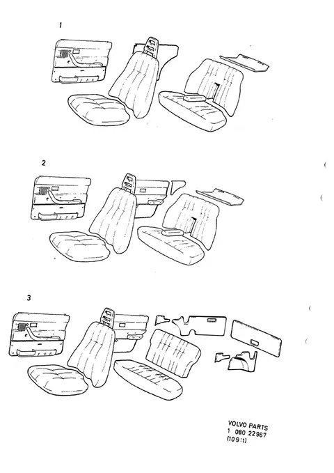 Garniture intérieure, index – 240-260 series 1979-1984