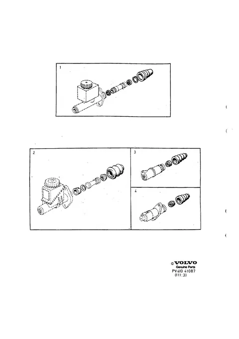 Repair kit, master cylinder, slave cylinder