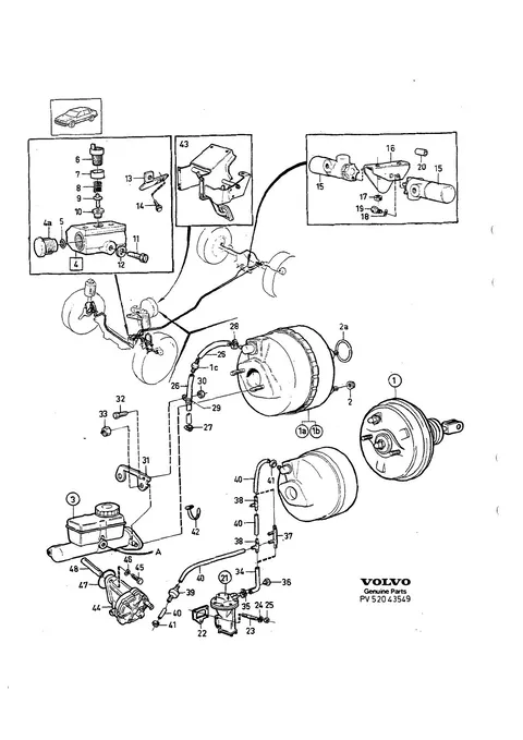 Huvudcylinder servocylinder vakuumpump