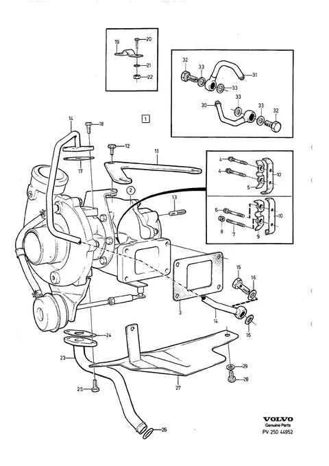 Turbolader mit einbauteilen
