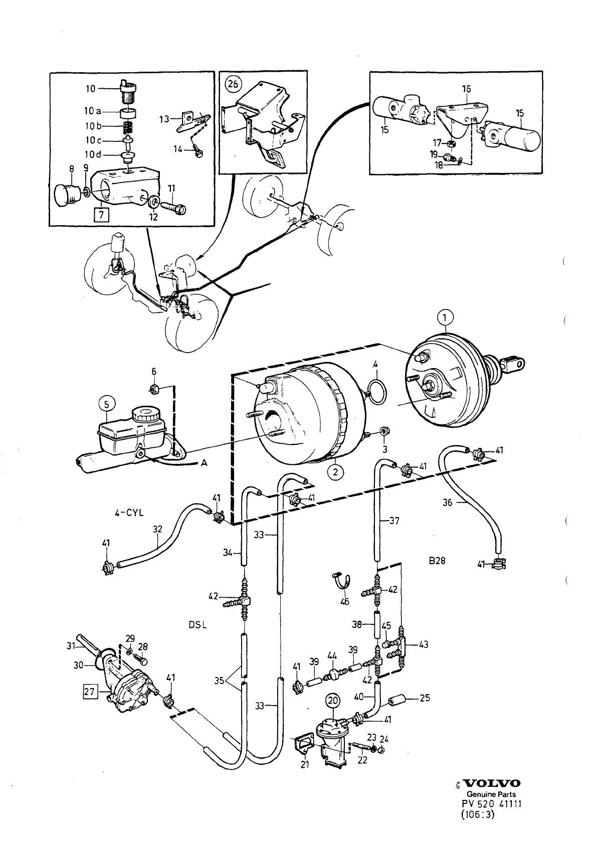 HUVUDCYLINDER SERVOCYLINDER VAKUUMPUMP