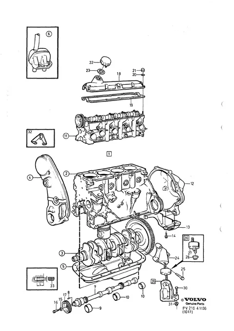 Engine with fittings