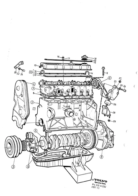 Engine with fittings