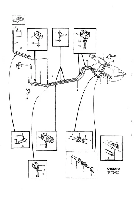 Fuel pipes from tank to engine