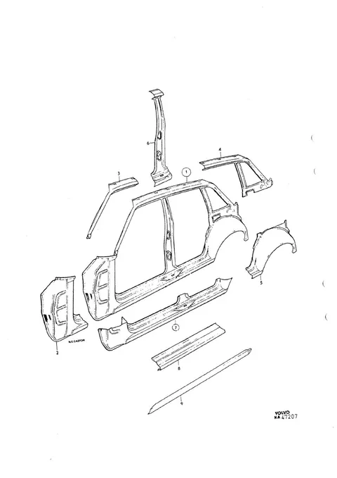 Repair parts, body side