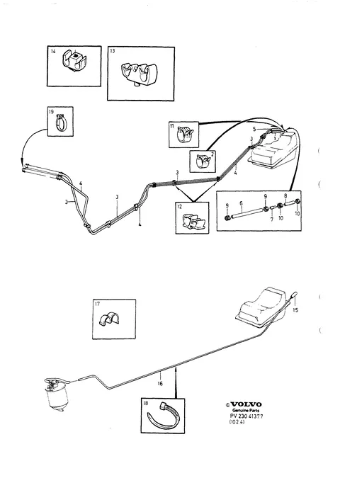 Fuel pipes from tank to engine
