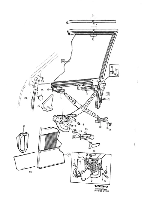 Front door winder mechanism