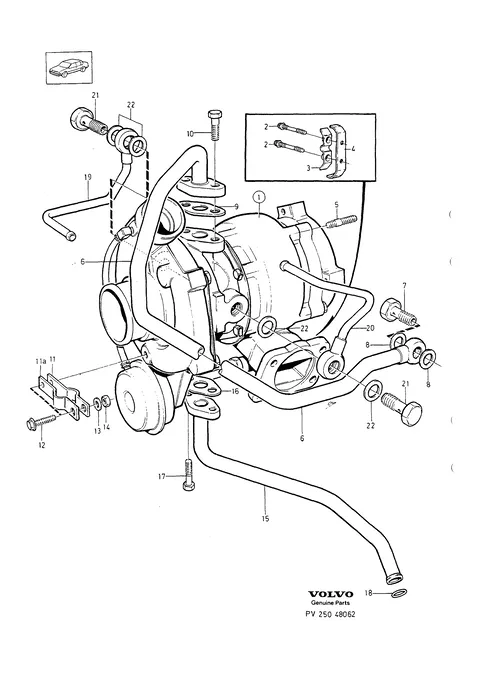 Turbocharger with connecting parts