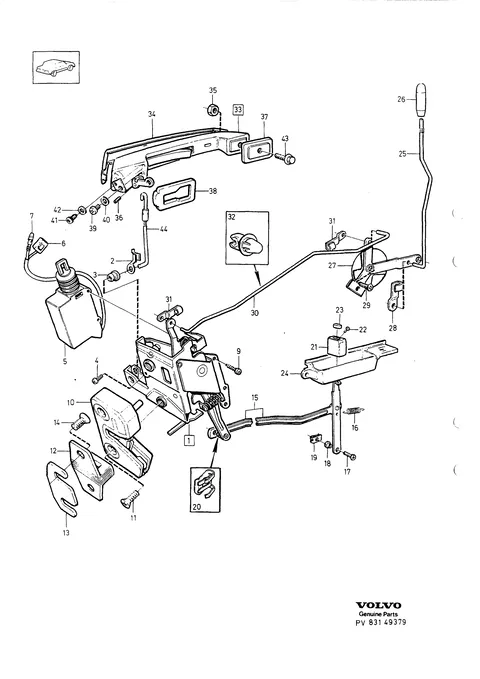 Rear door locking system