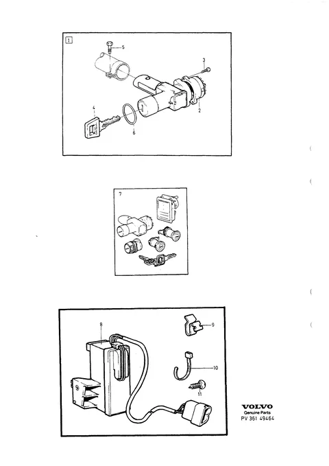 Column and starter lock switches central locking