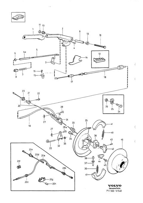 Parking brake live rear axle