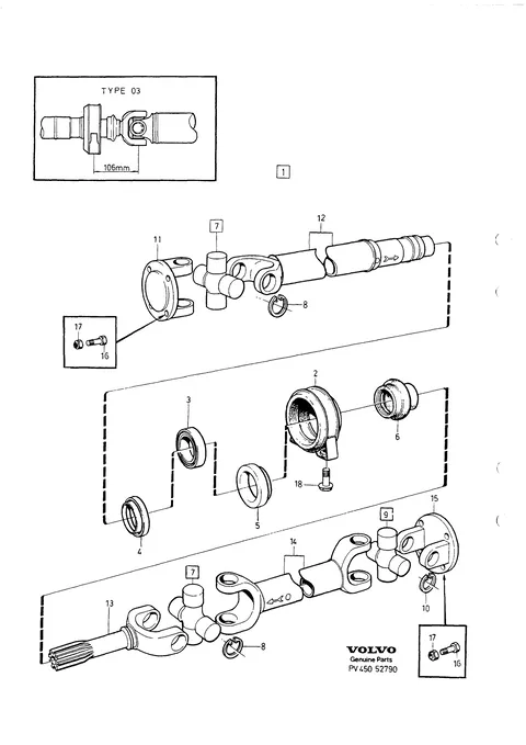 Propeller shaft centre bearing and mounting