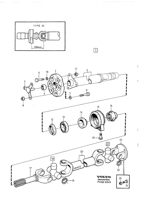 Propeller shaft centre bearing and mounting