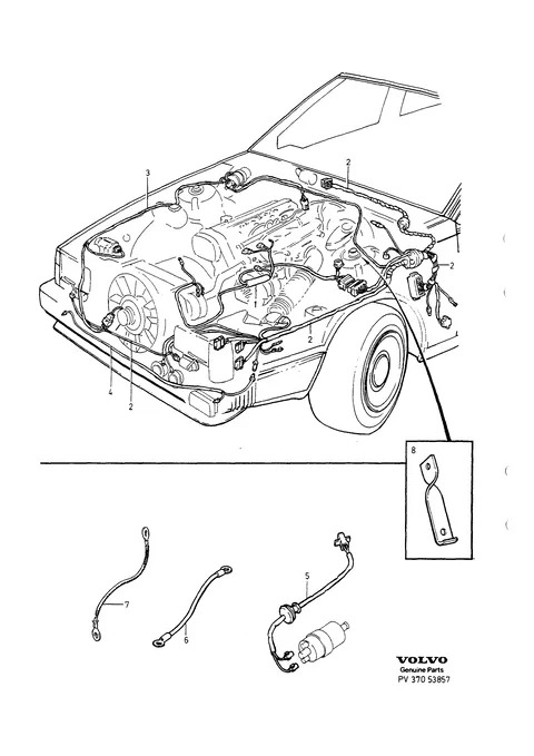 Cable harness engine compartment