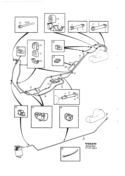 Fuel pipes from tank to engine