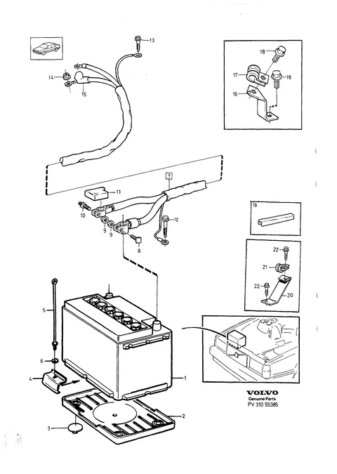 Batteries with mounting parts