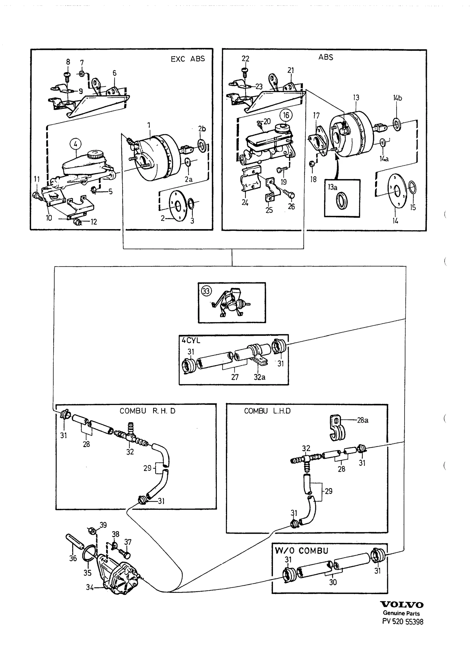 HUVUDCYLINDER SERVOCYLINDER VAKUUMPUMP
