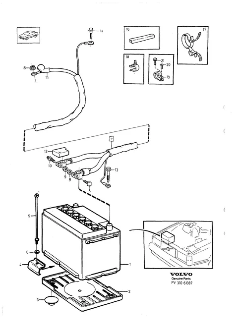 Batteries with mounting parts
