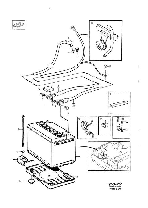 Batteries with mounting parts