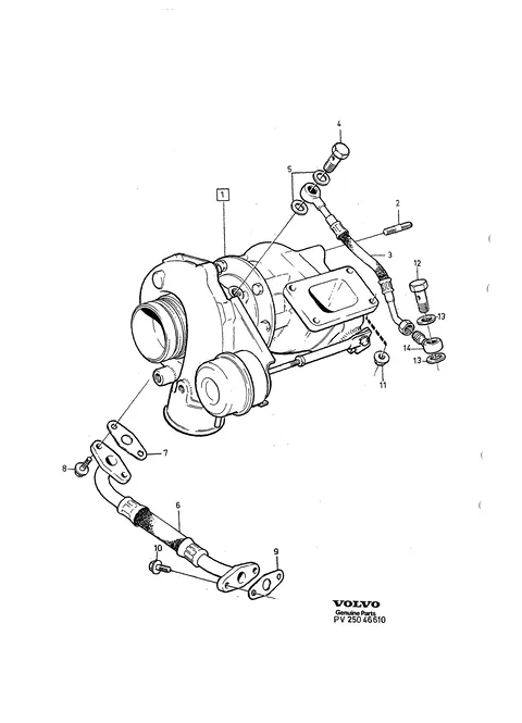 Turbocharger with connecting parts