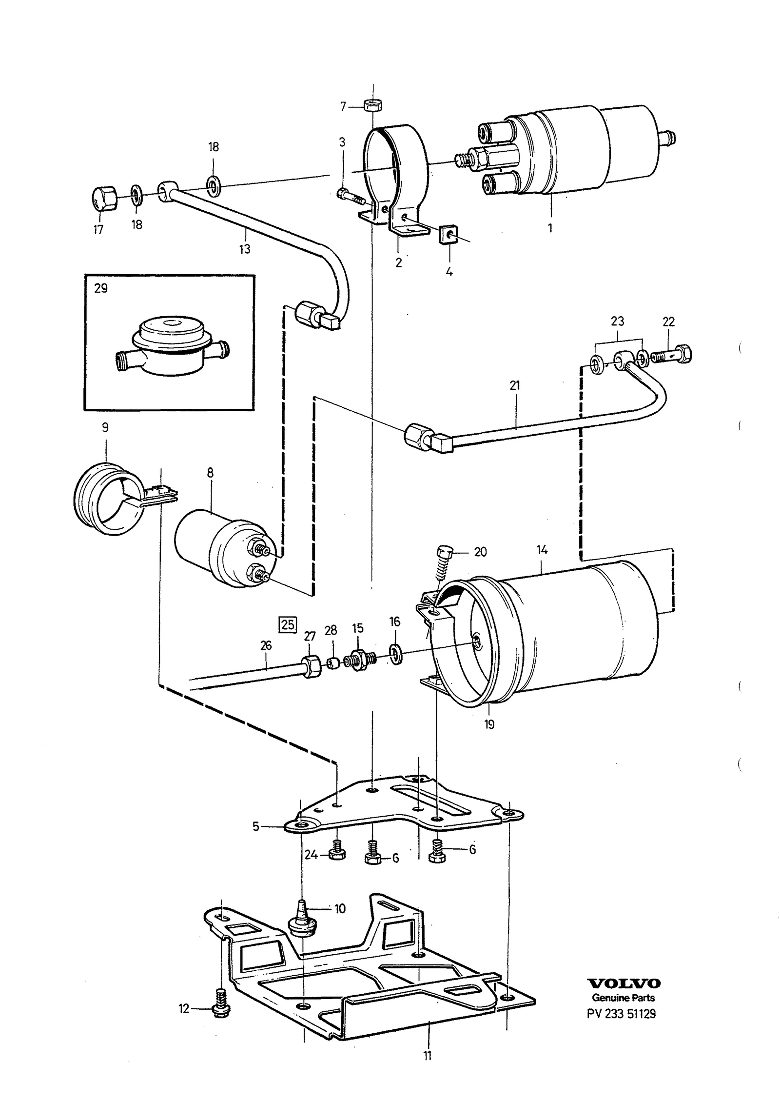 BRÄNSLEPUMP MED MONTERINGS- DETALJER B200E,B230E