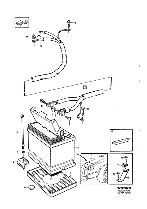 Small batteri with mounting parts