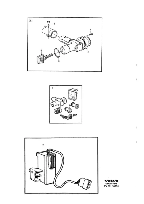 Column and starter lock switches central locking